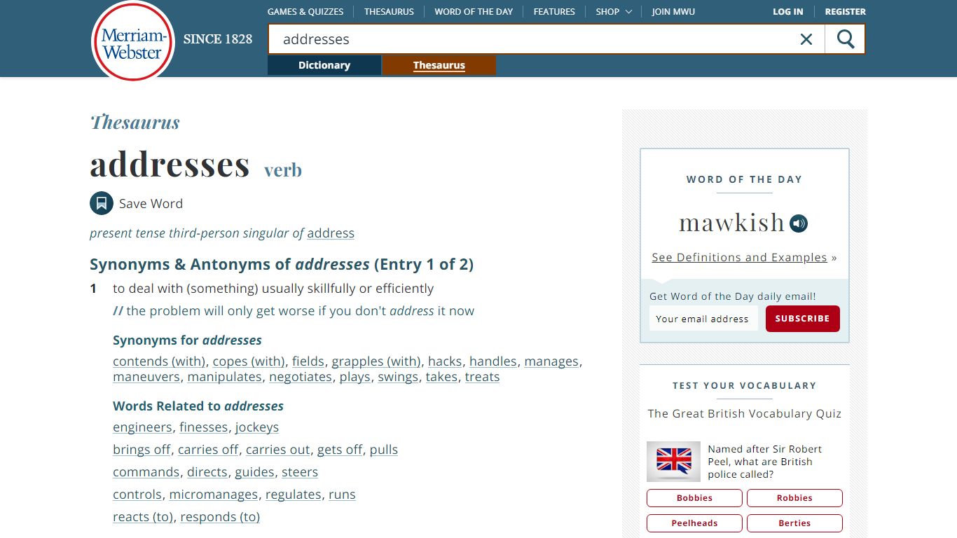 188 Synonyms of ADDRESSES | Merriam-Webster Thesaurus